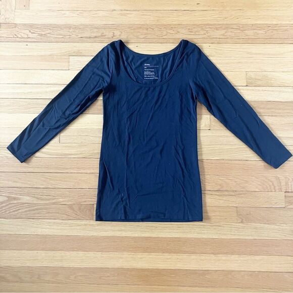 STORQ Black Modal Spandex Scoop Neck Basic Neutral Maternity Tee Size 2 Small - Picture 1 of 5